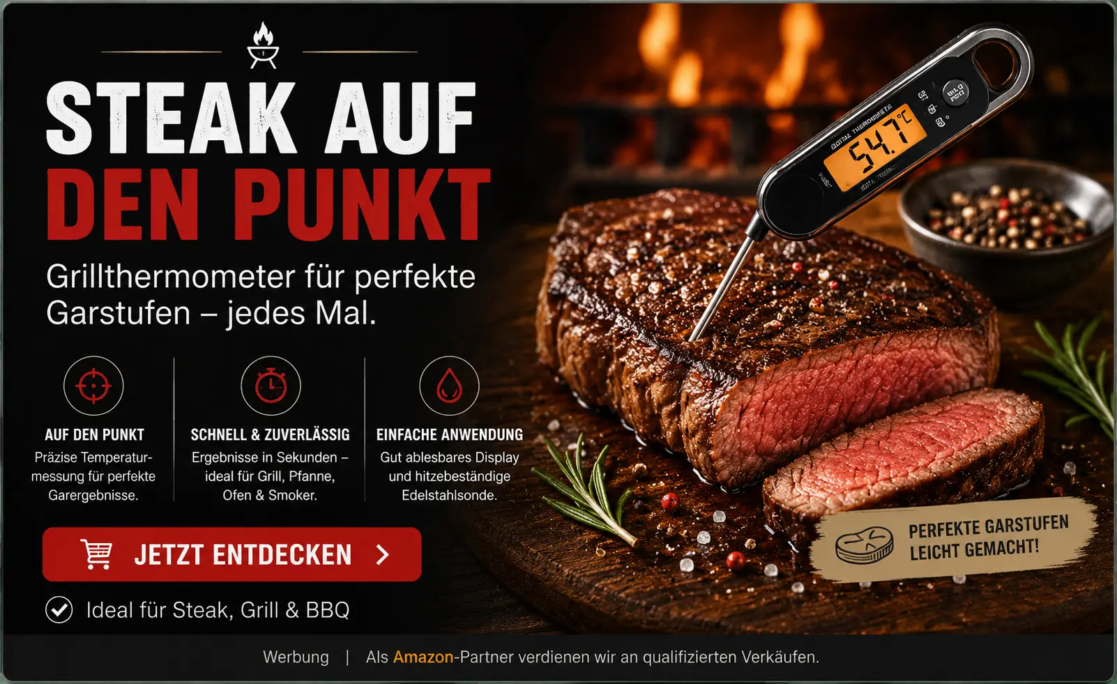 Grillthermometer für Steak, Grill und BBQ bei Amazon entdecken